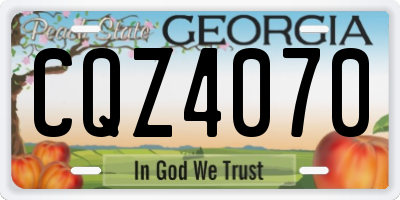 GA license plate CQZ4070