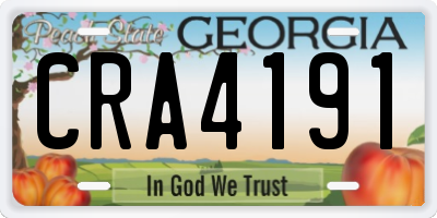 GA license plate CRA4191
