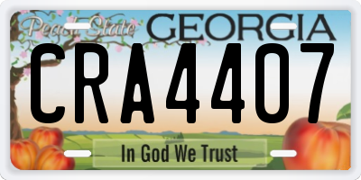 GA license plate CRA4407