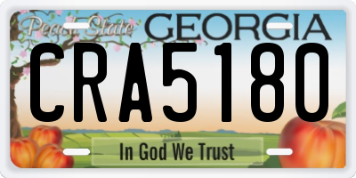 GA license plate CRA5180