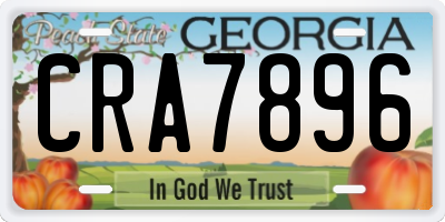 GA license plate CRA7896