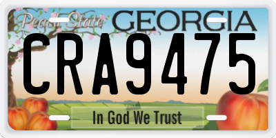 GA license plate CRA9475