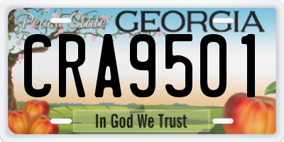 GA license plate CRA9501
