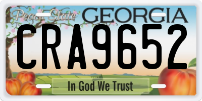 GA license plate CRA9652