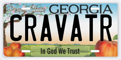 GA license plate CRAVATR