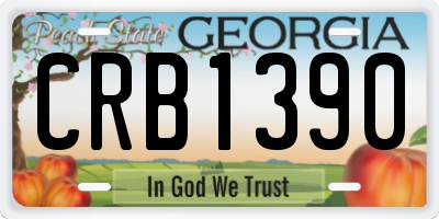 GA license plate CRB1390