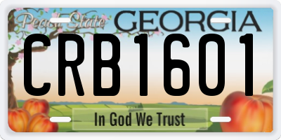 GA license plate CRB1601