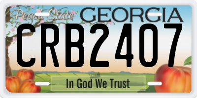 GA license plate CRB2407