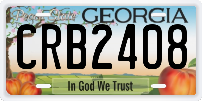 GA license plate CRB2408