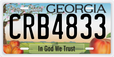 GA license plate CRB4833