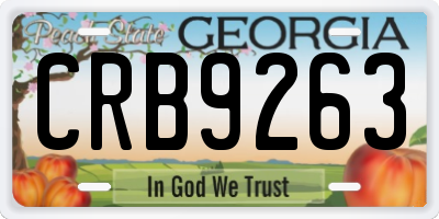 GA license plate CRB9263