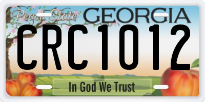 GA license plate CRC1012