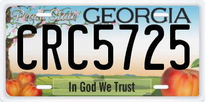 GA license plate CRC5725
