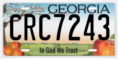 GA license plate CRC7243