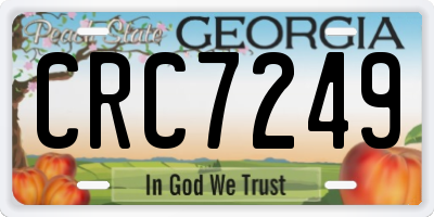 GA license plate CRC7249