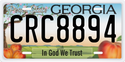 GA license plate CRC8894