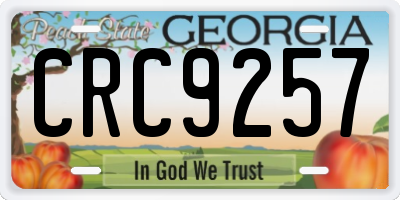 GA license plate CRC9257