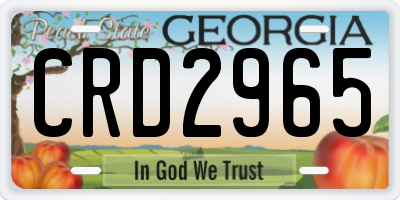 GA license plate CRD2965