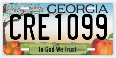 GA license plate CRE1099