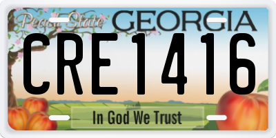 GA license plate CRE1416
