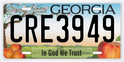 GA license plate CRE3949