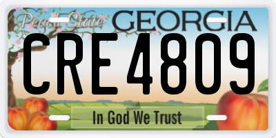 GA license plate CRE4809