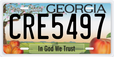 GA license plate CRE5497