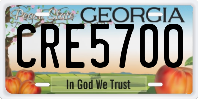 GA license plate CRE5700