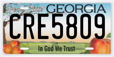 GA license plate CRE5809