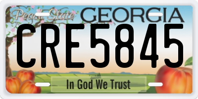 GA license plate CRE5845