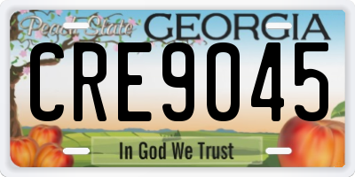 GA license plate CRE9045