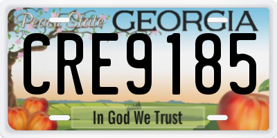 GA license plate CRE9185