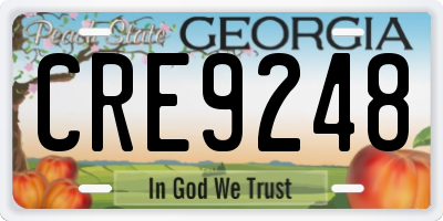 GA license plate CRE9248