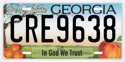 GA license plate CRE9638