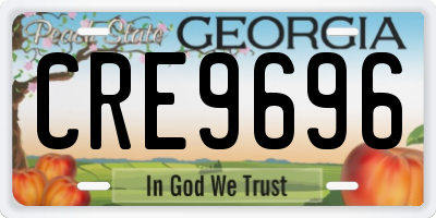 GA license plate CRE9696