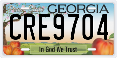 GA license plate CRE9704