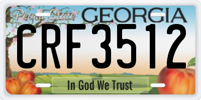 GA license plate CRF3512