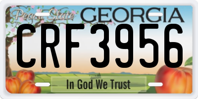 GA license plate CRF3956