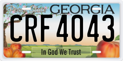 GA license plate CRF4043