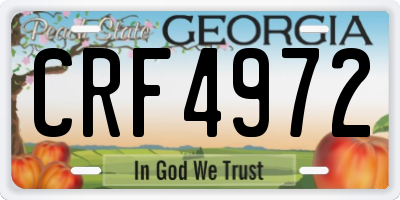 GA license plate CRF4972