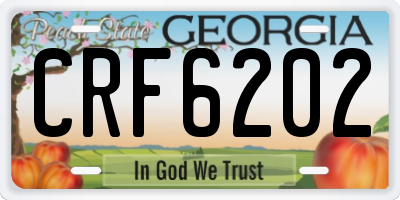 GA license plate CRF6202