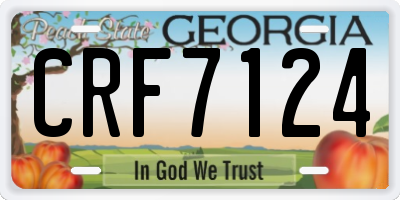 GA license plate CRF7124