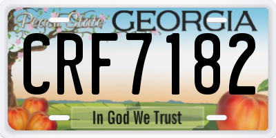 GA license plate CRF7182