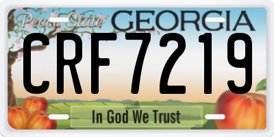 GA license plate CRF7219