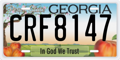 GA license plate CRF8147