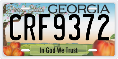 GA license plate CRF9372