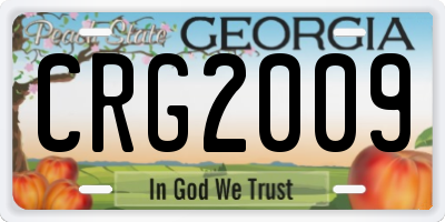 GA license plate CRG2009