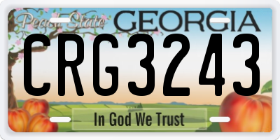 GA license plate CRG3243