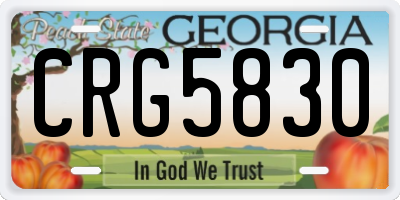 GA license plate CRG5830