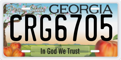 GA license plate CRG6705